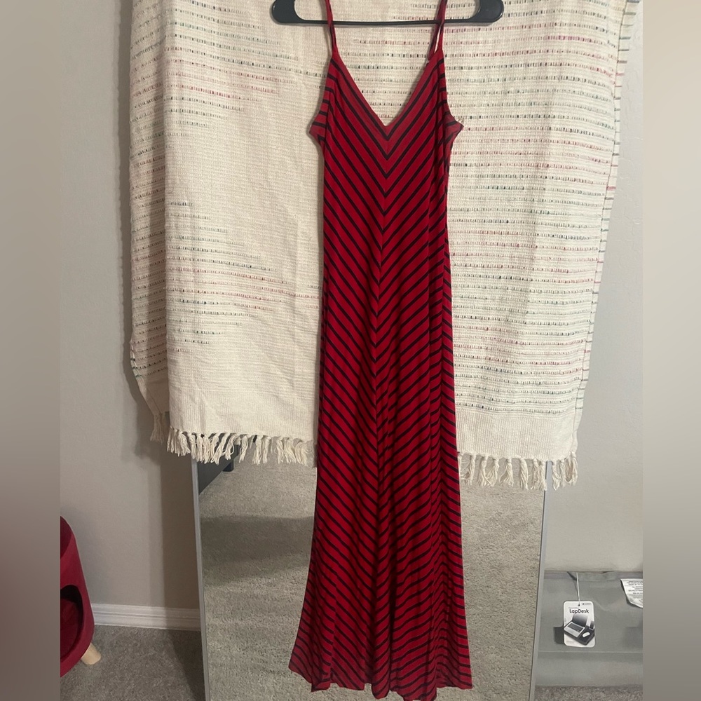 Red/black long summer dress
